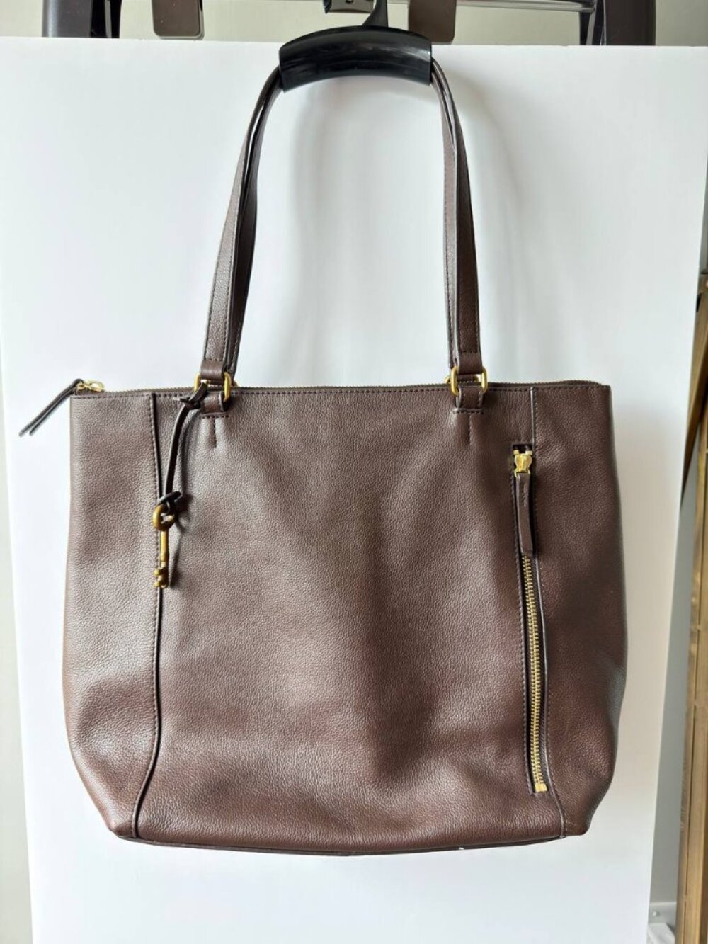 Fossil Leather Tote Bag – Brown